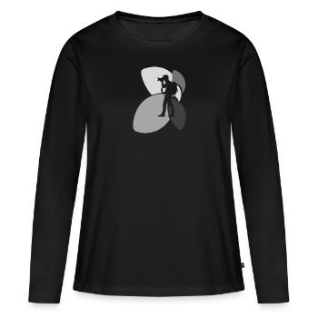 Photographe reflex - T-shirt manches longues Premium bio Femme - noir - Devant - Julia (174cm)