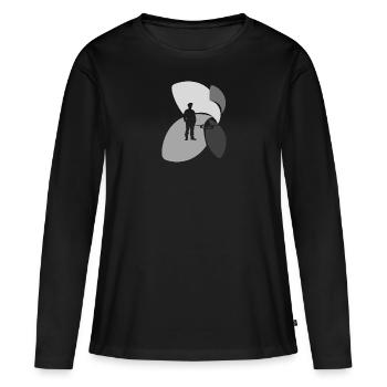 Airline Flight Attendant - Women's Premium Organic Long Sleeve Shirt - black - Front - Julia (174cm)