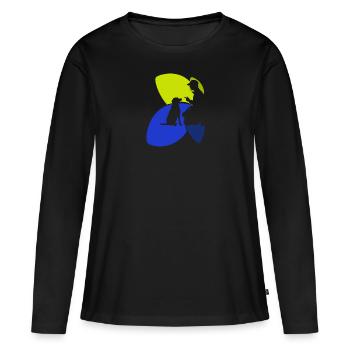 École canine Dresseur de chiens - T-shirt manches longues Premium bio Femme - noir - Devant - Julia (174cm)