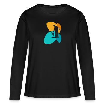 Gartenarbeit Gärtner - Frauen Premium Bio Langarmshirt - Schwarz - Vorne - Julia (174cm)