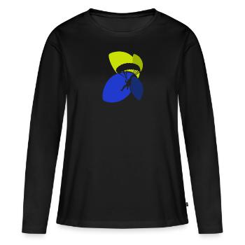 Paragliding Fallschirm Para - Frauen Premium Bio Langarmshirt - Schwarz - Vorne - Julia (174cm)