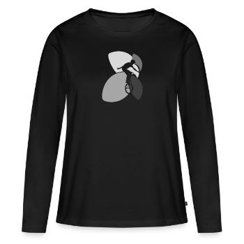 Einradfahren Fahrrad - Frauen Premium Bio Langarmshirt - Schwarz - Vorne - Julia (174cm)
