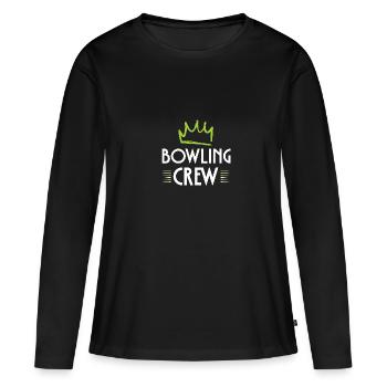 Équipe de bowling - T-shirt manches longues Premium bio Femme - noir - Devant - Julia (174cm)