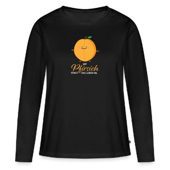 Mit vierzig (b) - Frauen Premium Bio Langarmshirt - Schwarz - Vorne - Julia (174cm)