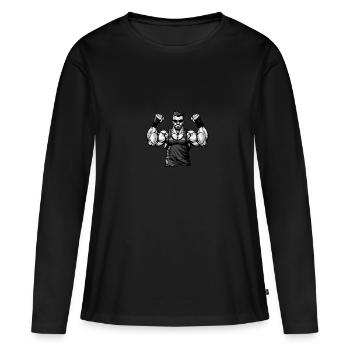Muskeln Training - Frauen Premium Bio Langarmshirt - Schwarz - Vorne - Julia (174cm)