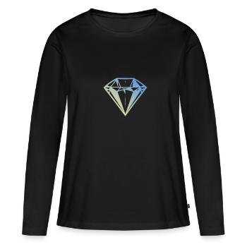 Bijou en diamant - T-shirt manches longues Premium bio Femme - noir - Devant - Julia (174cm)