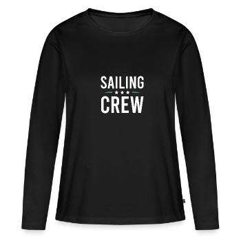 Équipage de navigation - T-shirt manches longues Premium bio Femme - noir - Devant - Julia (174cm)