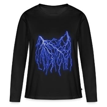 Blitze - Frauen Premium Bio Langarmshirt - Schwarz - Vorne - Julia (174cm)