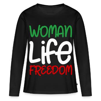 Liberté de vie de femme Iran Droits des femmes - T-shirt manches longues Premium bio Femme - noir - Devant - Julia (174cm)