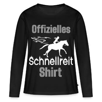 Schnell reiten Galopp Mädchen - Frauen Premium Bio Langarmshirt - Schwarz - Vorne - Julia (174cm)