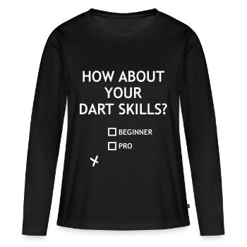 Dart Fail Check - Frauen Premium Bio Langarmshirt - Schwarz - Vorne - Julia (174cm)