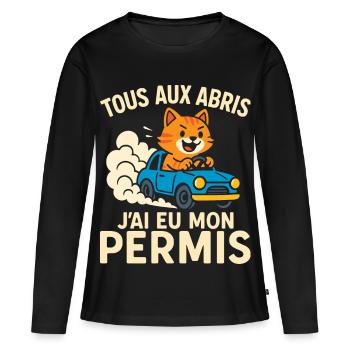 Driver Gift Driver's License - Women's Premium Organic Long Sleeve Shirt - black - Front - Julia (174cm)