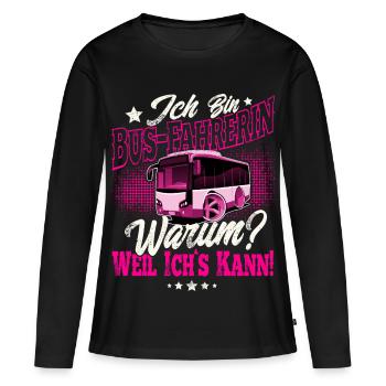 Busfahrerin - Frauen Premium Bio Langarmshirt - Schwarz - Vorne - Julia (174cm)