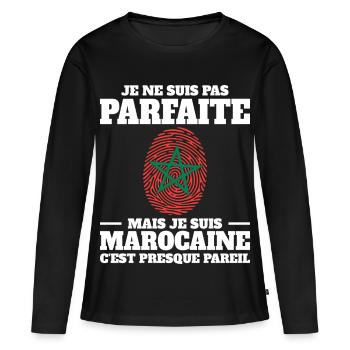 Je Suis Marocaine Femme Maroc ADN - T-shirt manches longues Premium bio Femme - noir - Devant - Julia (174cm)