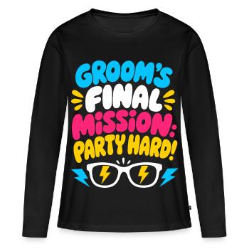 La dernière mission du marié : Enterrement de vie de garçon - T-shirt manches longues Premium bio Femme - noir - Devant - Julia (174cm)