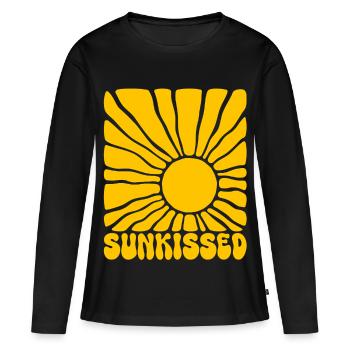 Soleil Embrassé de Soleil - T-shirt manches longues Premium bio Femme - noir - Devant - Julia (174cm)