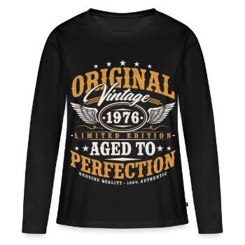 Original 1976 Vintage Vintage Birthday Gift - Women's Premium Organic Long Sleeve Shirt - black - Front - Julia (174cm)