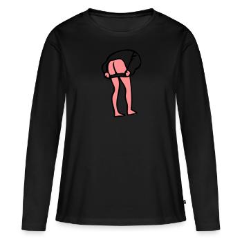 cul fesse mec homme 1 - T-shirt manches longues Premium bio Femme - noir - Devant - Julia (174cm)