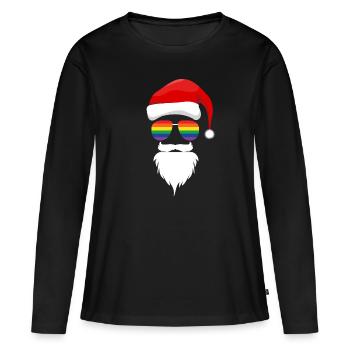 Weihnachtsmann mit Sonnenbrille LGBTQ-Bewegung - Frauen Premium Bio Langarmshirt - Schwarz - Vorne - Julia (174cm)