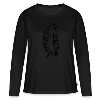Faucons Oiseaux Oiseaux - T-shirt manches longues Premium bio Femme - noir - Devant - Julia (174cm)