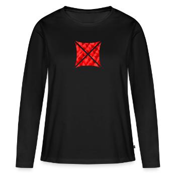 Abstract Polygon Design Red - Women's Premium Organic Long Sleeve Shirt - black - Front - Julia (174cm)
