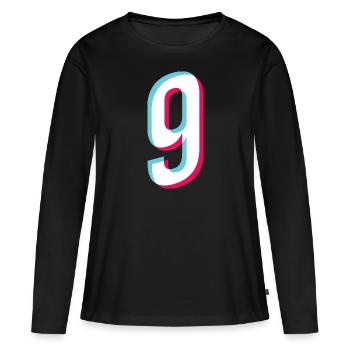 9 years jersey number 9 sports jersey nine Sticker - Women's Premium Organic Long Sleeve Shirt - black - Front - Julia (174cm)