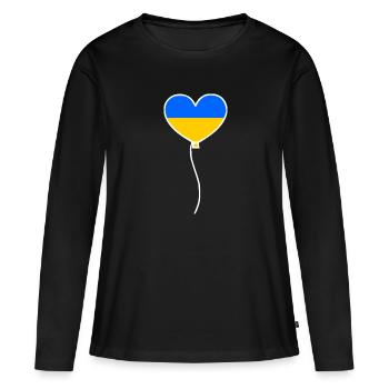 Ukraine - T-shirt manches longues Premium bio Femme - noir - Devant - Julia (174cm)