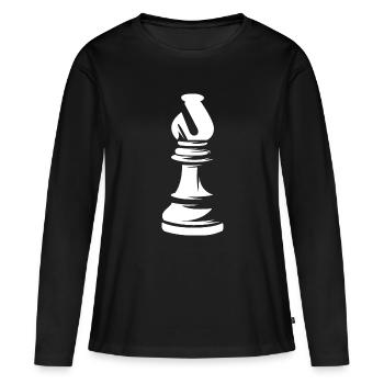 Bishop Bishop Chess Figure Chess Symbol Graphic - Women's Premium Organic Long Sleeve Shirt - black - Front - Julia (174cm)