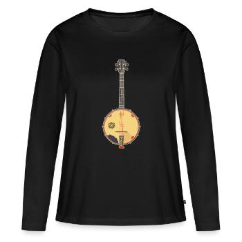 Graphiques Banjo - T-shirt manches longues Premium bio Femme - noir - Devant - Julia (174cm)