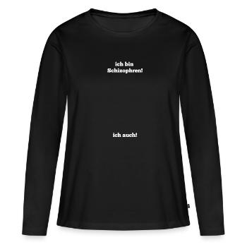 Je suis schizophrène - drôles de phrases logo de fête - T-shirt manches longues Premium bio Femme - noir - Devant - Julia (174cm)