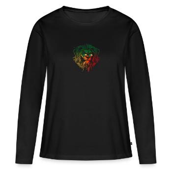 Bénin - T-shirt manches longues Premium bio Femme - noir - Devant - Julia (174cm)