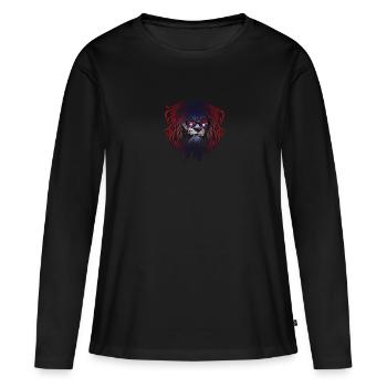 Laos - T-shirt manches longues Premium bio Femme - noir - Devant - Julia (174cm)