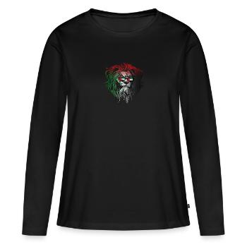 E.A.U - T-shirt manches longues Premium bio Femme - noir - Devant - Julia (174cm)