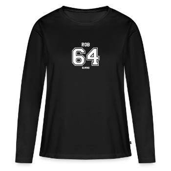 Rob64 Gaming Black & White Logo American Football - Women's Premium Organic Long Sleeve Shirt - black - Front - Julia (174cm)