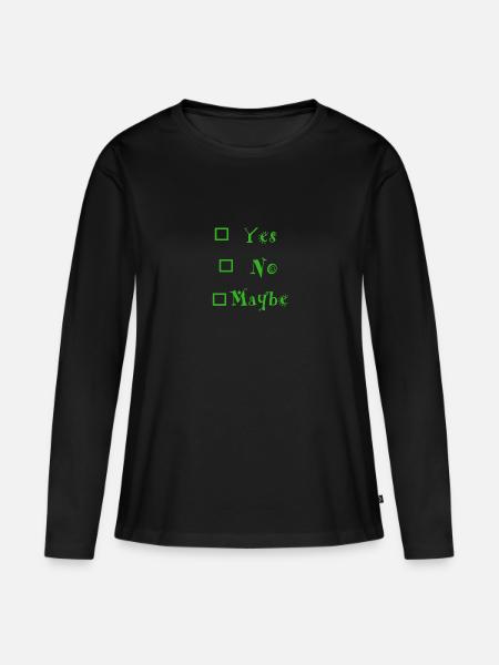 Yes No Maybe - Frauen Premium Bio Langarmshirt - Schwarz