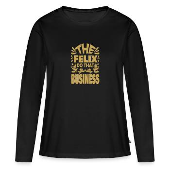 Héros Félix - T-shirt manches longues Premium bio Femme - noir - Devant - Julia (174cm)