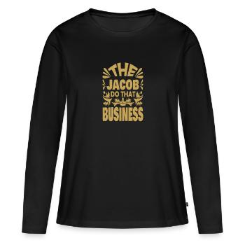 Proverbes Jacob - T-shirt manches longues Premium bio Femme - noir - Devant - Julia (174cm)
