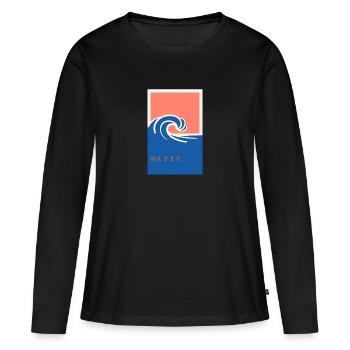 Waves - Women's Premium Organic Long Sleeve Shirt - black - Front - Julia (174cm)