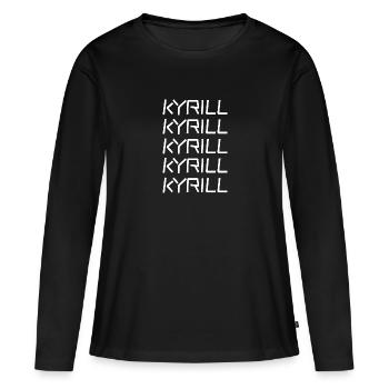 Cyril - T-shirt manches longues Premium bio Femme - noir - Devant - Julia (174cm)
