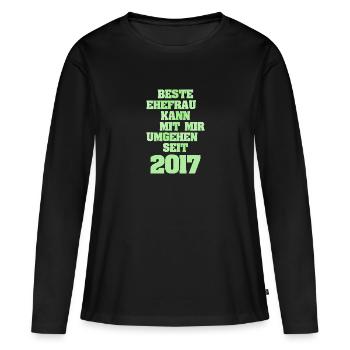 Épouse 2017 - T-shirt manches longues Premium bio Femme - noir - Devant - Julia (174cm)