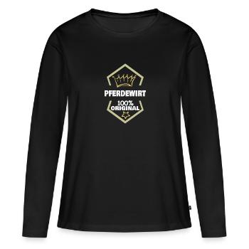 Cadeau pour Horse Keeper - T-shirt manches longues Premium bio Femme - noir - Devant - Julia (174cm)