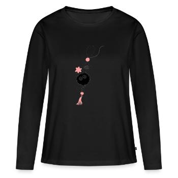 Gri gri porte bonheur charbon - T-shirt manches longues Premium bio Femme - noir - Devant - Julia (174cm)