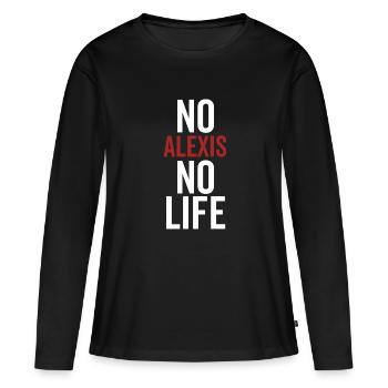Pas d’Alexis, pas de vie - T-shirt manches longues Premium bio Femme - noir - Devant - Julia (174cm)