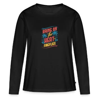 Apportez de la chaleur pour les lucioles Tropical Vibes - T-shirt manches longues Premium bio Femme - noir - Devant - Julia (174cm)