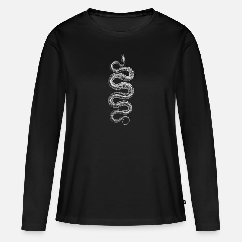 Snake Tee - Frauen Premium Bio Langarmshirt - Schwarz