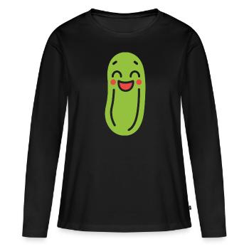 concombre - T-shirt manches longues Premium bio Femme - noir - Devant - Julia (174cm)