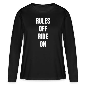 Règles de la balade - T-shirt manches longues Premium bio Femme - noir - Devant - Julia (174cm)