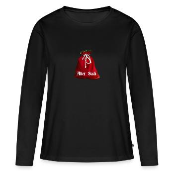 Vieux sac - T-shirt manches longues Premium bio Femme - noir - Devant - Julia (174cm)