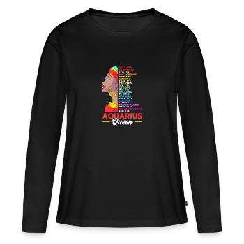 Sternzeichen Wassermann - Frauen Premium Bio Langarmshirt - Schwarz - Vorne - Julia (174cm)