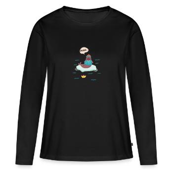 Marin Walrus Banquise - T-shirt manches longues Premium bio Femme - noir - Devant - Julia (174cm)